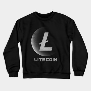 Vintage Litecoin LTC Coin To The Moon Crypto Token Cryptocurrency Blockchain Wallet Birthday Gift For Men Women Kids Crewneck Sweatshirt